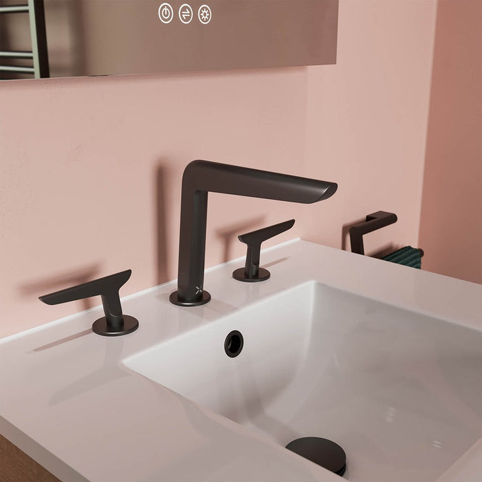 Crosswater Foile 3 Hole Deck Mounted Basin Mixer Tap