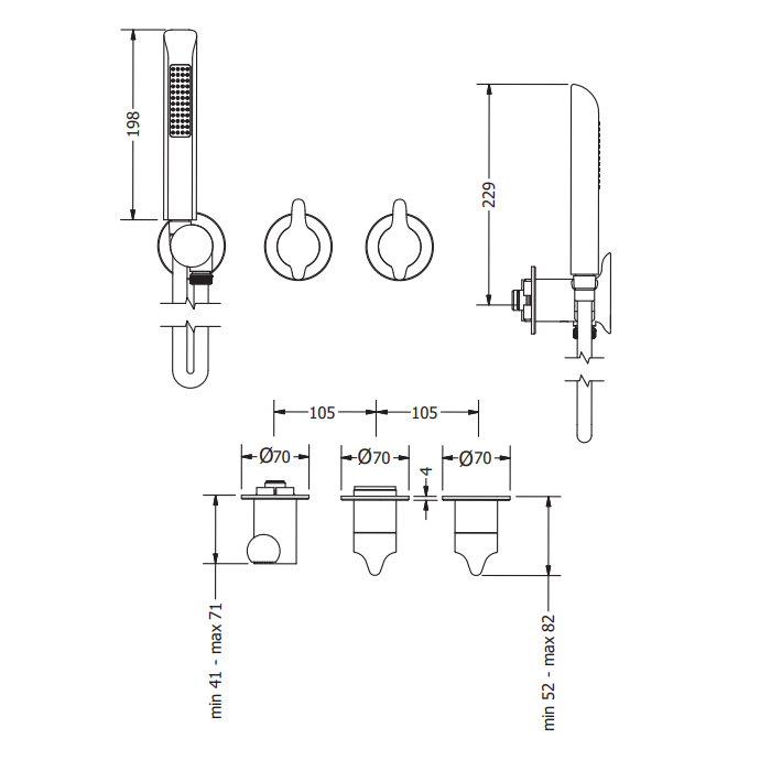 Crosswater Foile Module 2 Outlet 2 Handle Concealed Shower