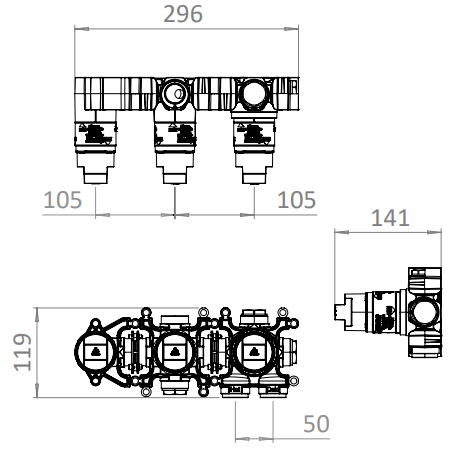 Crosswater Foile Module 2 Outlet 2 Handle Concealed Shower