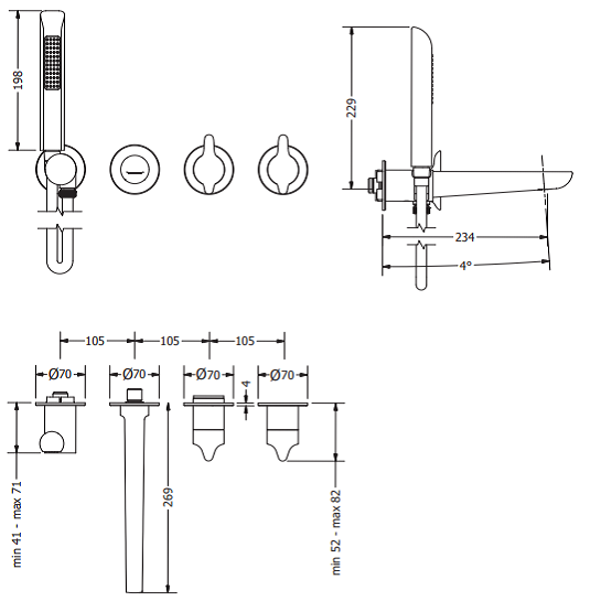 Crosswater Foile Module 2 Outlet 2 Handle Concealed Shower