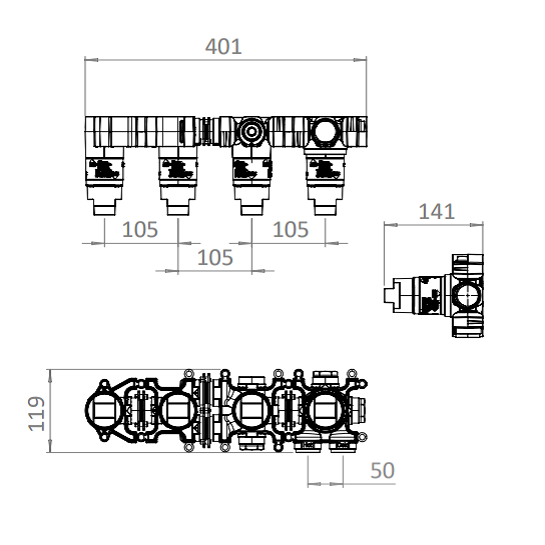 Crosswater Foile Module 2 Outlet 2 Handle Concealed Shower