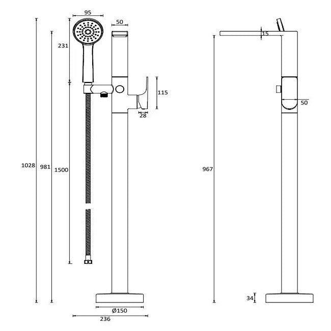 Crosswater Fuse Floorstanding Bath Shower Mixer Tap