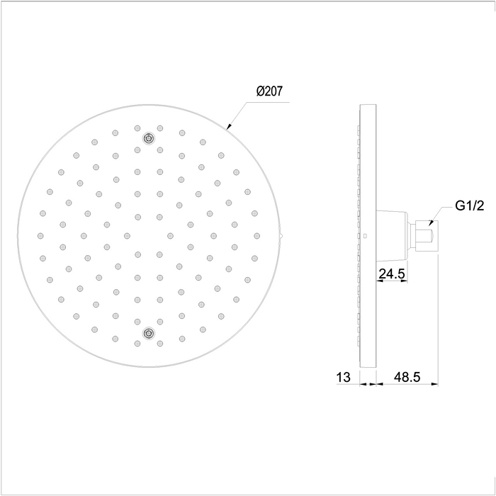 Crosswater Fusion Ceiling Shower Head - Chrome - Shower