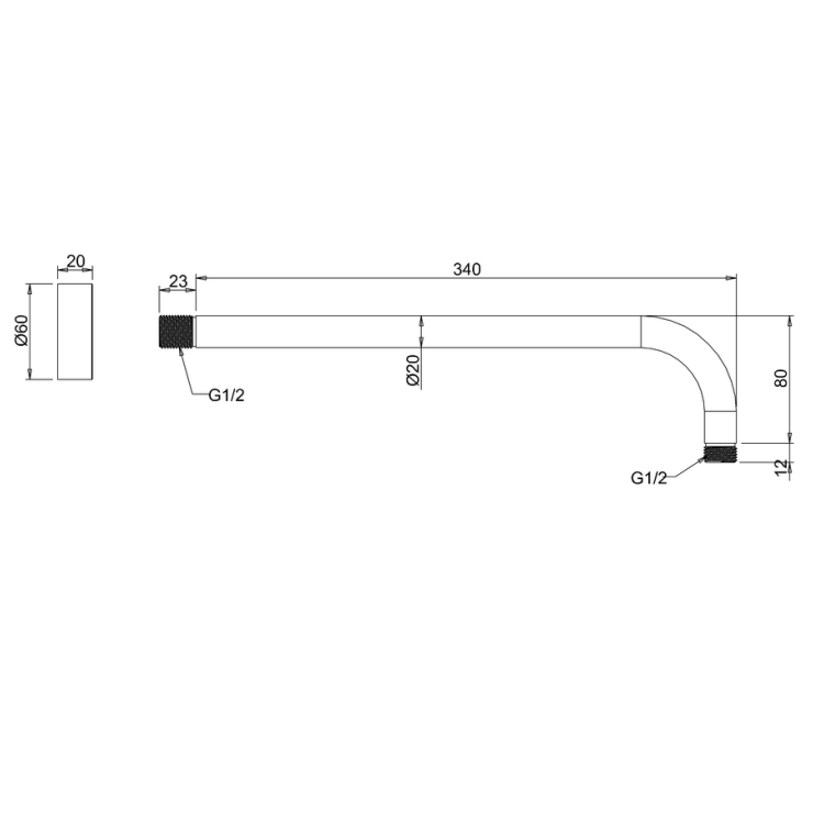 Crosswater Fusion Round Fixed Shower Head With 340mm