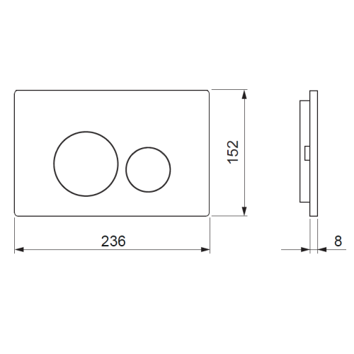 Crosswater Glass Dual Flush Plate - Ice White - Flush Plates