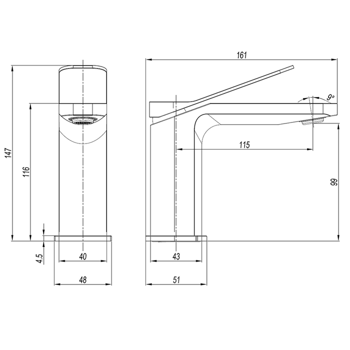 Crosswater Glide II Mono Basin Mixer Tap - Basin Mixer Taps