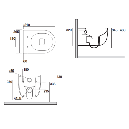 Crosswater Glide II Rimless Wall Hung Toilet With Soft