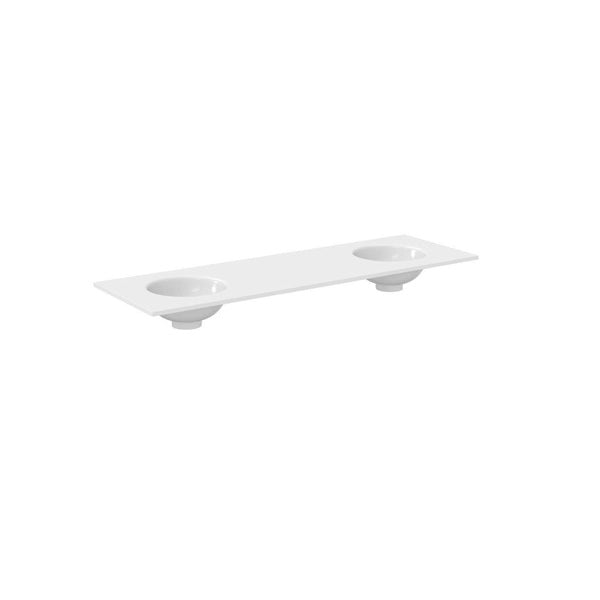 Crosswater Infinity Double Vanity Basin - No TH - Polar