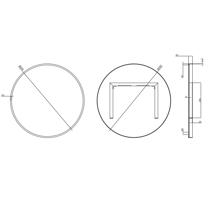 Crosswater Infinity Non-Illuminated Mirror - 500mm x 500mm
