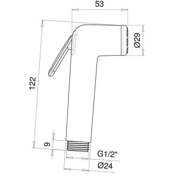 Crosswater Kai Douche Shower Handset - Chrome - Shower Rail