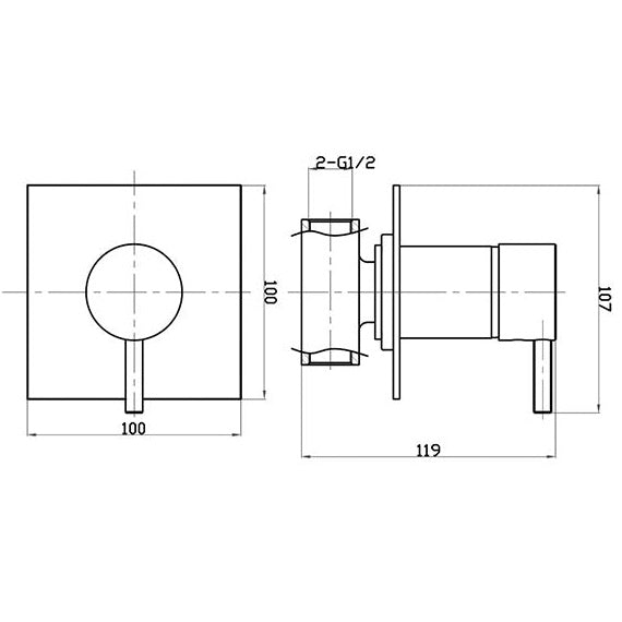 Crosswater Kai Lever Manual Shower Valve - Chrome
