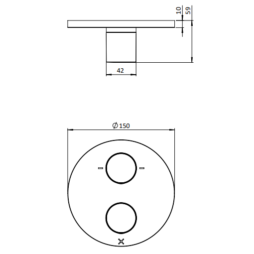 Crosswater Lazo 2 Outlet Thermostatic Concealed Shower