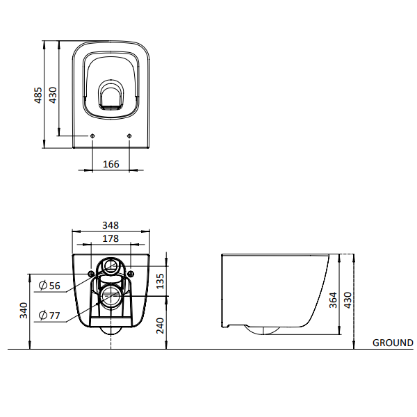 Crosswater Libra Wall Hung Toilet With Soft Close Seat