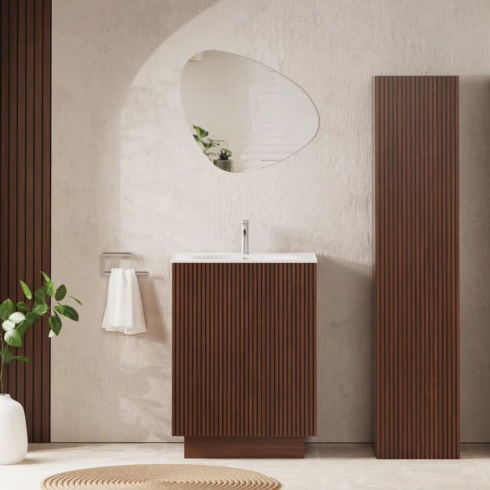 Crosswater Limit 1 Door Wall Hung Tall Storage Unit - 350mm Wide