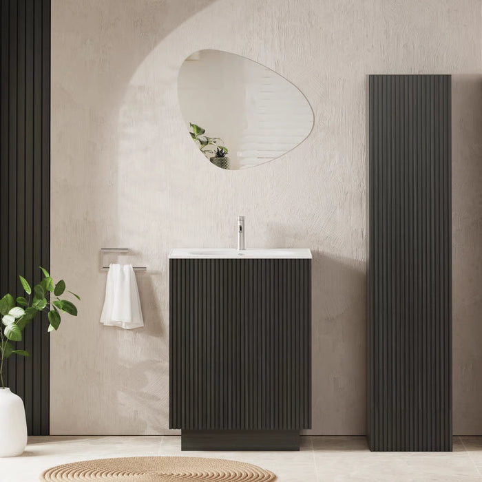 Crosswater Limit 1 Door Wall Hung Tall Storage Unit - 350mm Wide