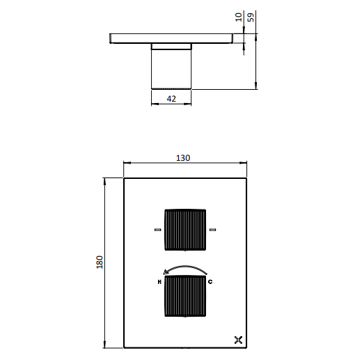 Crosswater Limit 2 Outlet Thermostatic Concealed Shower