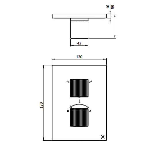 Crosswater Limit 3 Outlet Thermostatic Concealed Shower