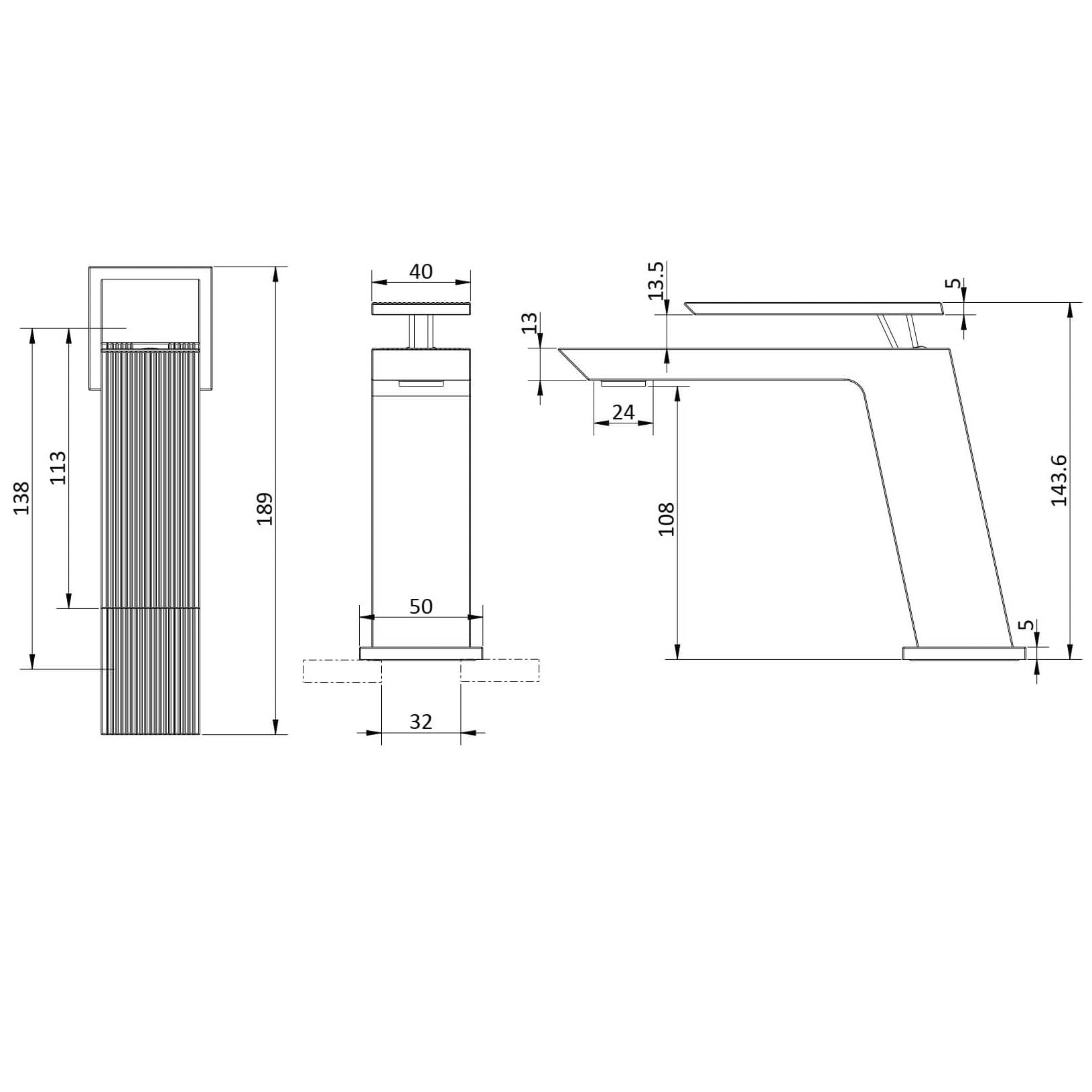 Crosswater Limit Deck Mounted Mono Basin Mixer Tap
