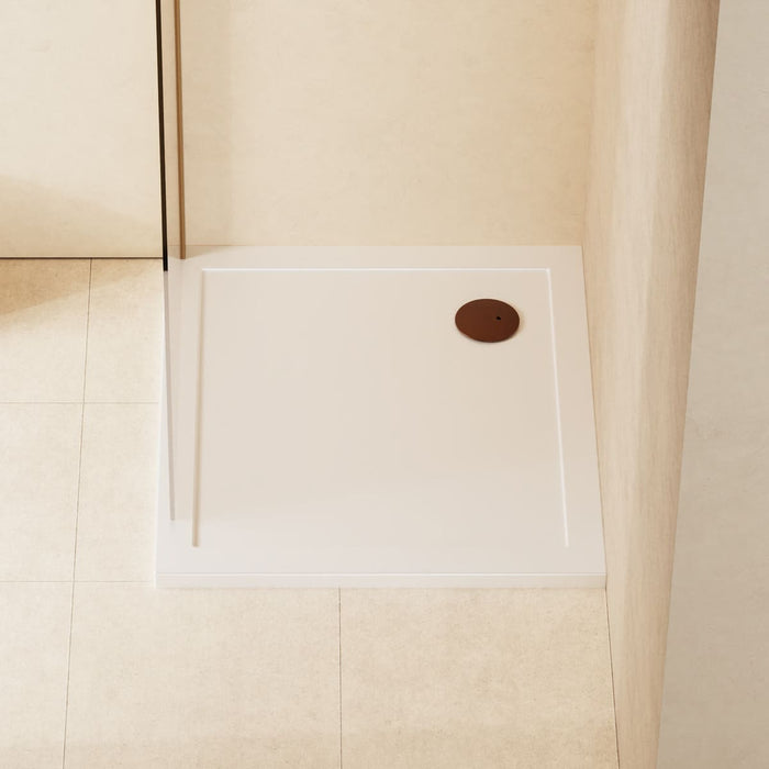 Crosswater Low Profile Square Shower Tray - White (Waste Sold Separately)