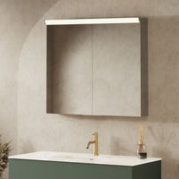 Crosswater Lustro 2 Door Illuminated Mirrored Cabinet - 700mm x 800mm - Clear