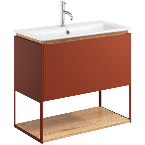 Crosswater Mada 1 Drawer Wall Hung Vanity Unit With Mineral