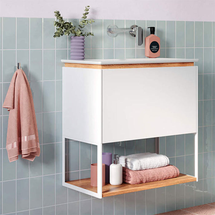 Crosswater Mada 1 Drawer Wall Hung Vanity Unit With Mineral