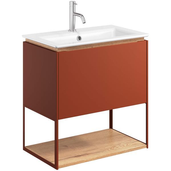 Crosswater Mada 1 Drawer Wall Hung Vanity Unit With Mineral