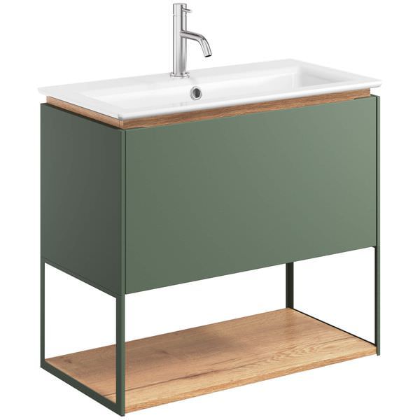 Crosswater Mada 1 Drawer Wall Hung Vanity Unit With Mineral