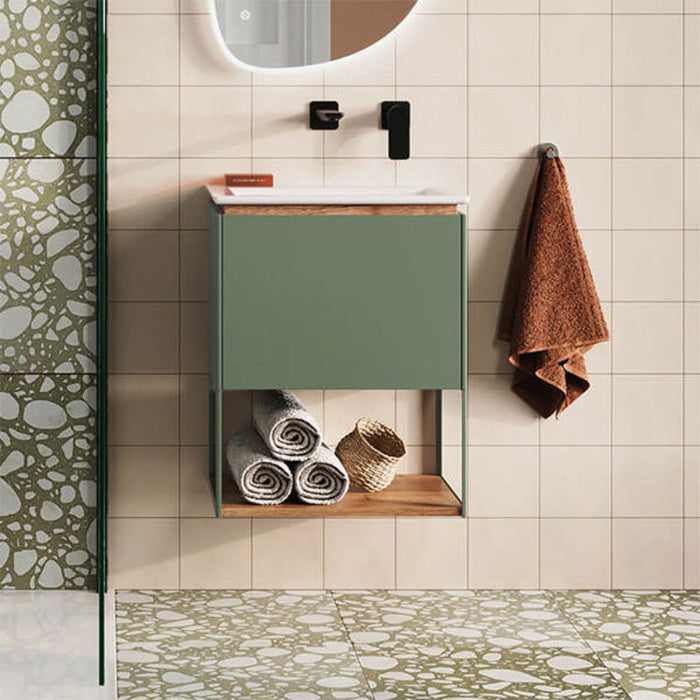 Crosswater Mada 1 Drawer Wall Hung Vanity Unit With Mineral