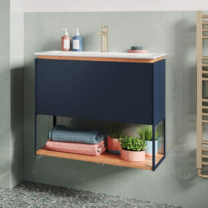 Crosswater Mada 1 Drawer Wall Hung Vanity Unit With Mineral