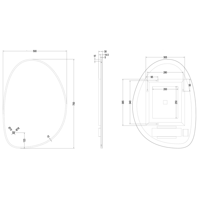 Crosswater Mada Illuminated LED Mirror