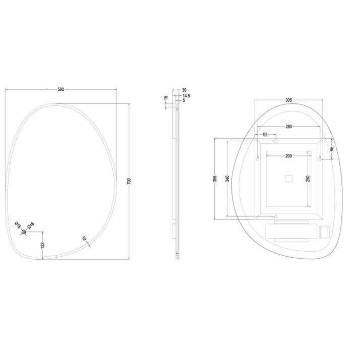 Crosswater Mada Illuminated LED Mirror - Illuminated Mirrors