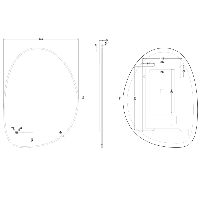 Crosswater Mada Illuminated LED Mirror
