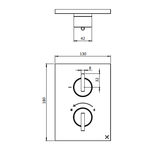 Crosswater MP3ONE6 3 Outlet Thermostatic Concealed Shower