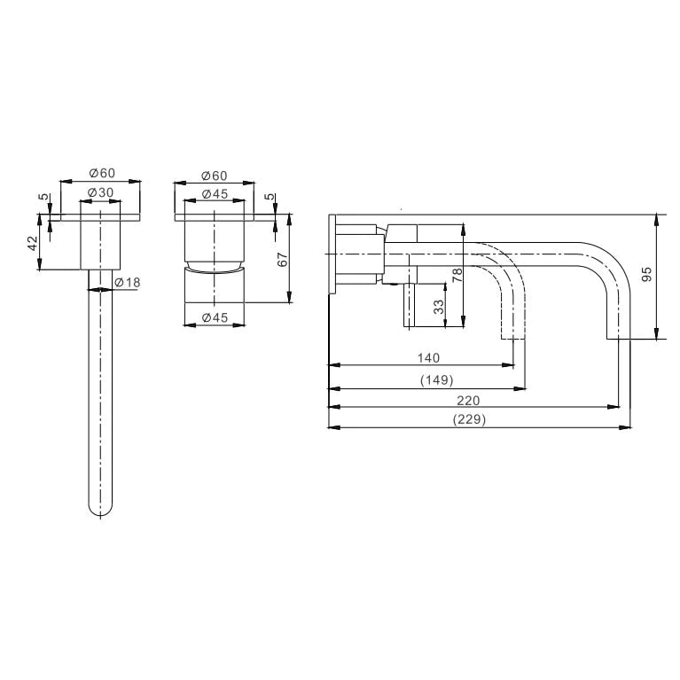 Crosswater MPRO 2 Hole Wall Mounted Basin Mixer - Taps