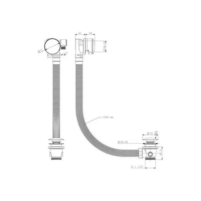 Crosswater MPRO Bath Click Clack Overflow Filler & Waste