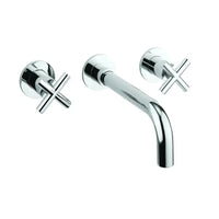 Crosswater MPRO Crosshead 3 Hole Wall Mounted Basin - Chrome