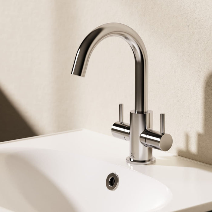 Crosswater MPRO Dual Lever Mono Basin Mixer Tap - Chrome