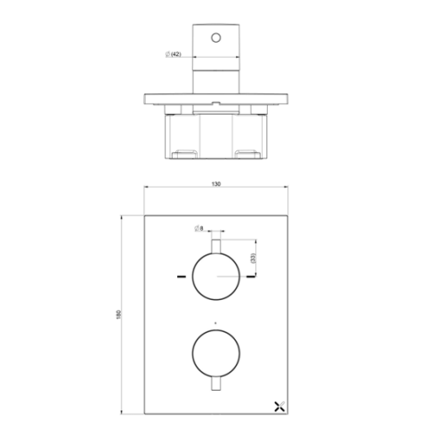 Crosswater MPRO Dual Outlet Shower Set with Rain Head