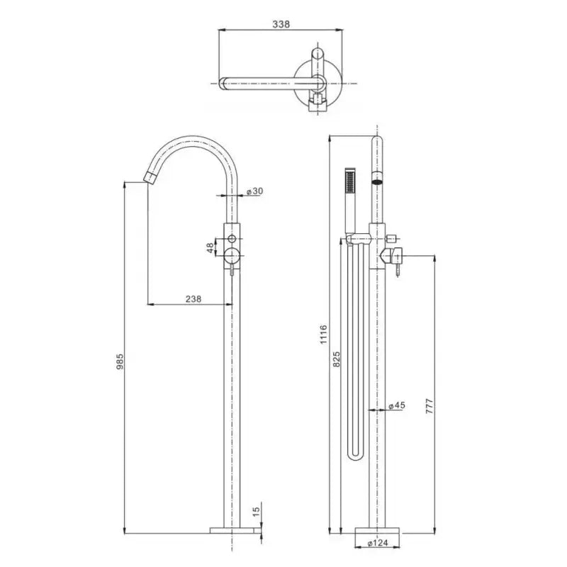 Crosswater MPRO Floor Standing Bath Shower Mixer - Taps
