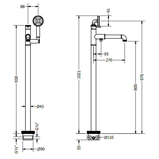 Crosswater MPRO Industrial Bath Shower Mixer