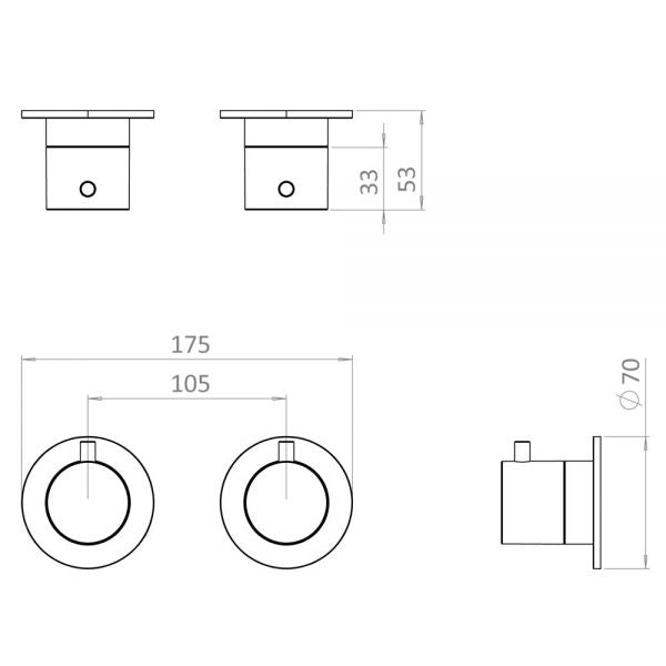 Crosswater MPRO Module 3 Outlet 2 Handle Shower Valve