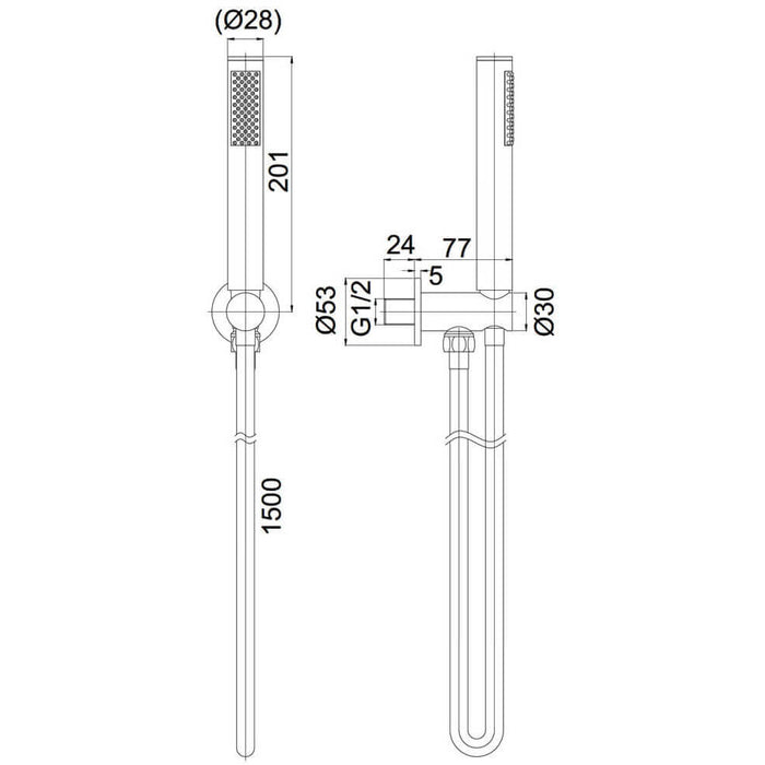 Crosswater MPRO Pencil Handset - Shower Components