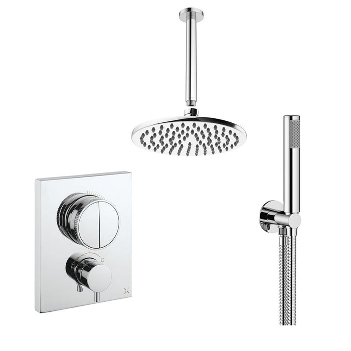 Crosswater MPRO Push Dual Outlet Shower Set with Rain Head