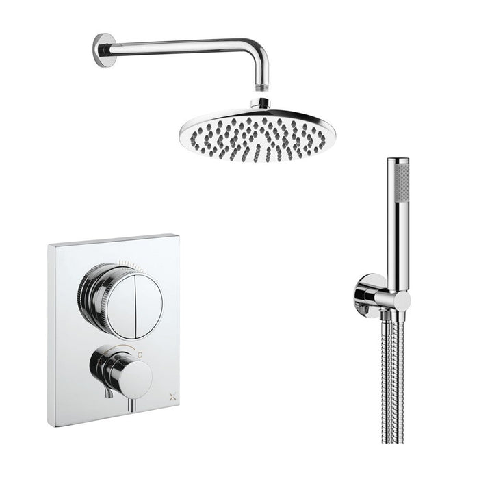 Crosswater MPRO Push Dual Outlet Shower Set with Rain Head