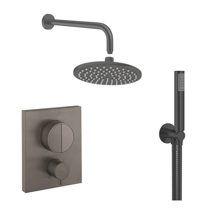 Crosswater MPRO Push Dual Outlet Shower Set with Rain Head