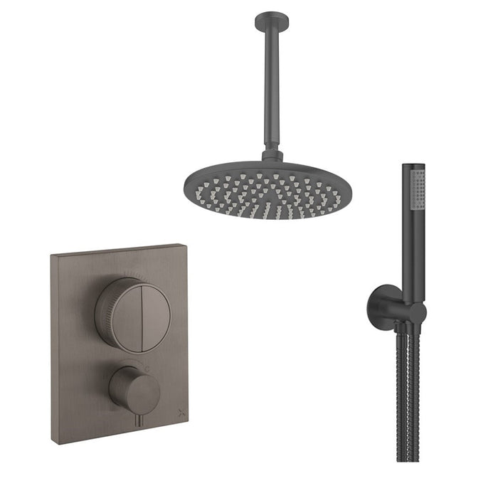 Crosswater MPRO Push Dual Outlet Shower Set with Rain Head