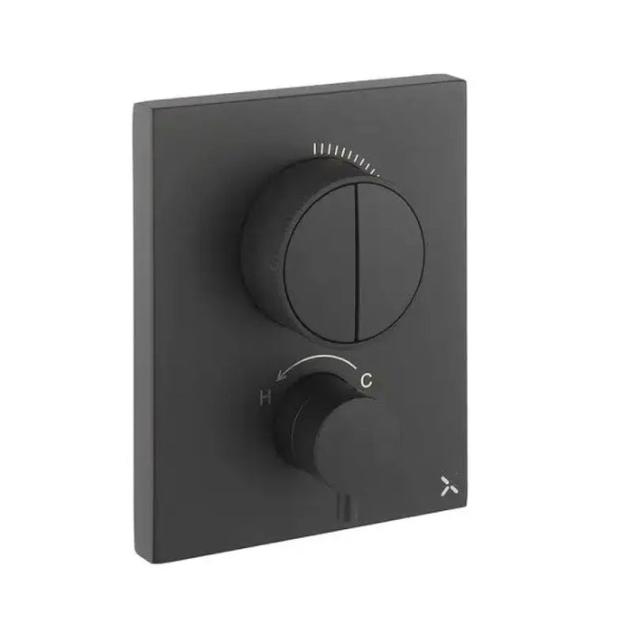 Crosswater MPRO Push Dual Outlet Shower Valve - Matt Black -