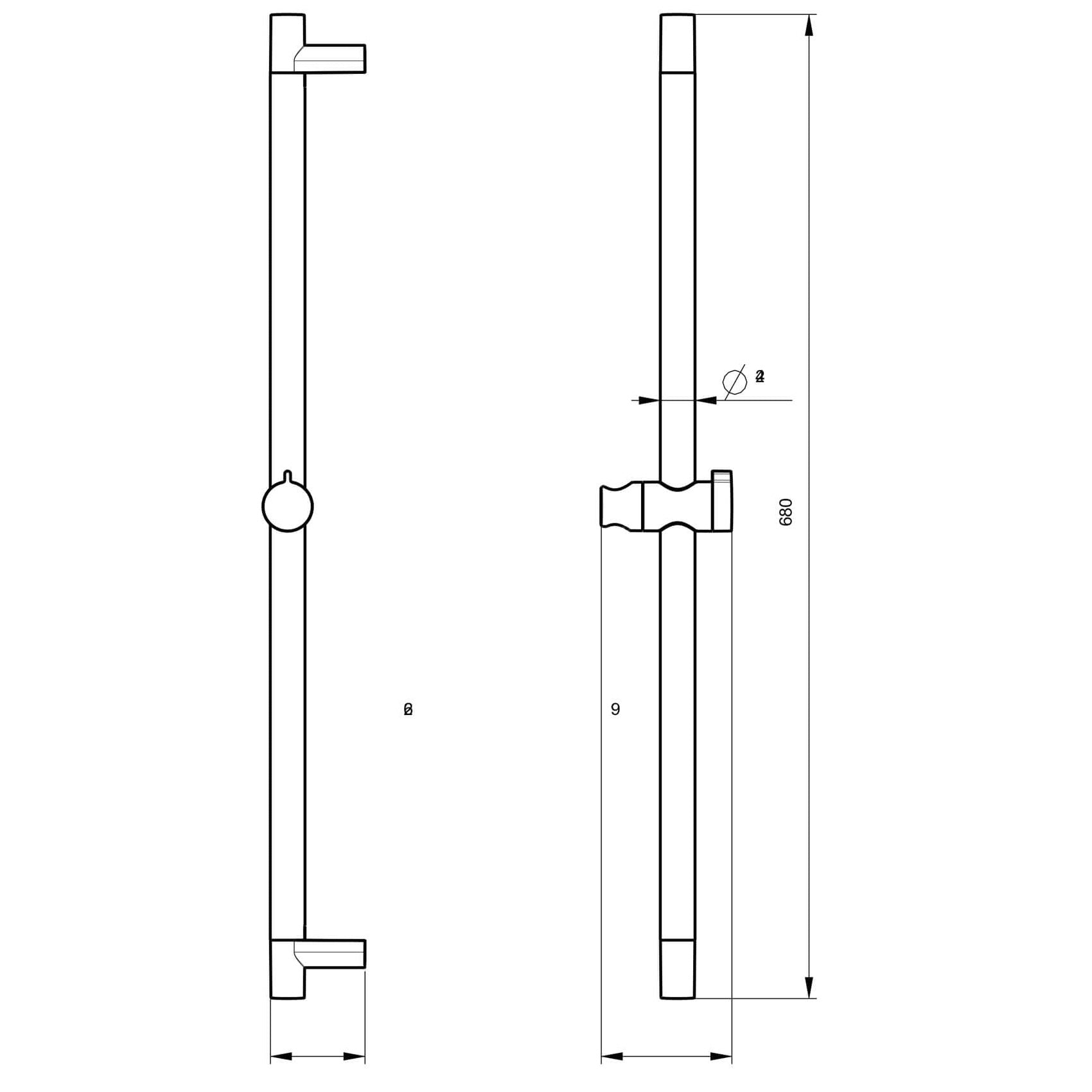 Crosswater MPRO Shower Slide Rail Kit