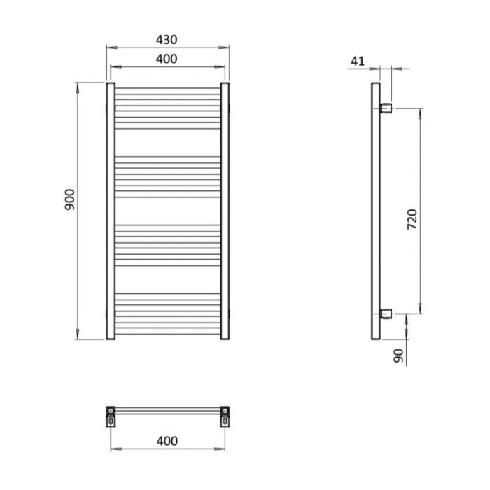 Crosswater MPRO Towel Warmer - 430mm x 900mm - Heated Towel